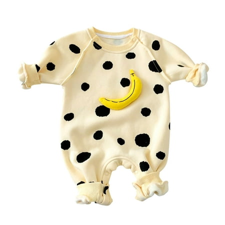 

Fsqjgq Boys Pajama Sets 24 Month Boy Outfit Baby Boys Girls Cute Cartoon Long Sleeve Polka Dot Thick Romper Bodysuit Outfit Clothes Outfit Baby Layette Set Cotton Beige 66