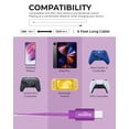 thumbnail image 7 of Liquipel Powertek USB Type C Charger Cable, 6ft Fast Charging USBC to USBA Cord, Adapter for Car, Galaxy, Android, Note, MacBook, Nintendo, Playstation, Chromebook, Pixel, Two Tone Purple, 7 of 7
