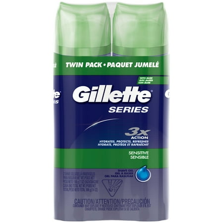Gillette Series Sensitive Shave Gel, 7oz., Pack of 2