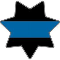 4" Police Shield (x2) Star Thin Blue Line Police Officer Sheriff Dept 3M Reflective sticker