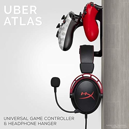 El UberAtlas - Dual Game Controller & Headphone Stand Wall Mount H