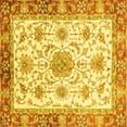thumbnail image 1 of Ahgly Company Machine Washable Indoor Square Abstract Yellow Modern Area Rugs, 8' Square, 1 of 4