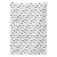 thumbnail image 3 of Ambesonne Cat Tablecloth Rectangular Table Cover, Cool Hipster Sunglasses, 60"x90", Black White Pink, 3 of 4