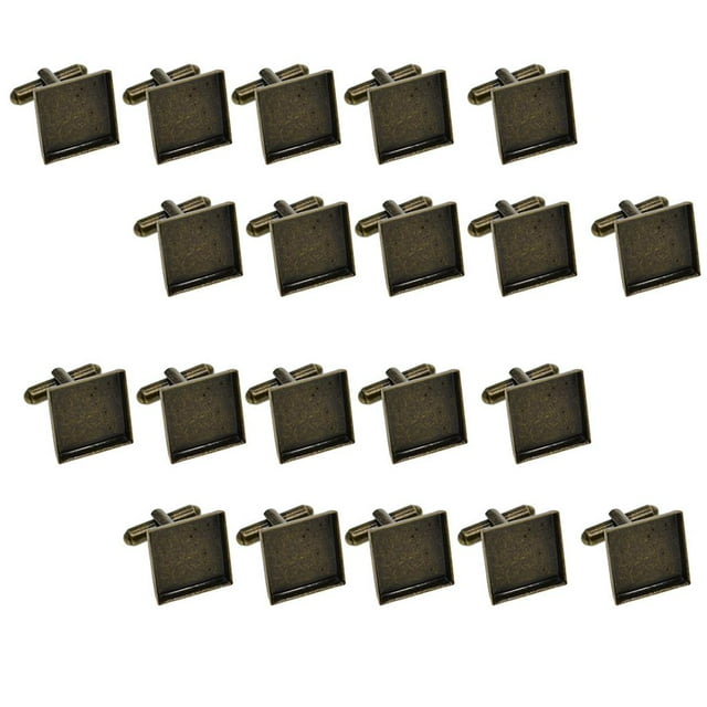 20x Espacios en de los cuadrados de latón Base de almohadilla de pegamento de 16 mm que hace fornituras de los perfecl Gemelos espacios en blanco
