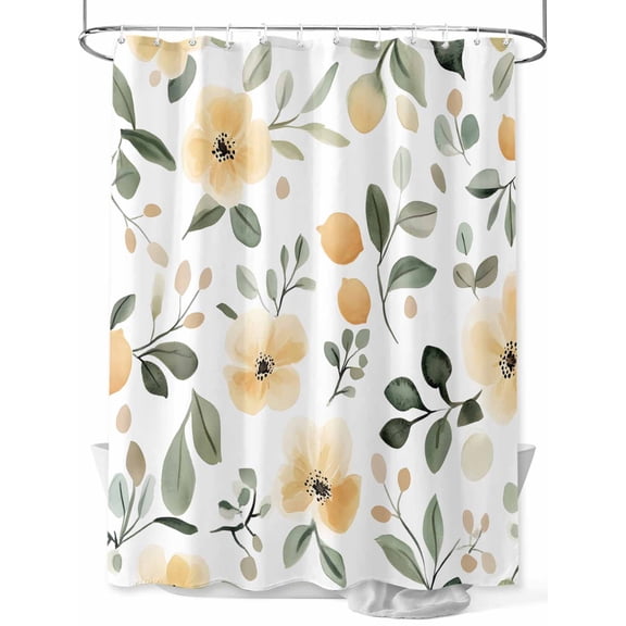Fsddascl Botanical Shower Curtain Set - 72" x 78" Washable Bathtub Curtain with 12 Hooks, Flower Floral Vintage Wildflower Garden Motifs Waterproof Fabric Stall Shower Curtains for Bathroom/Bathtub