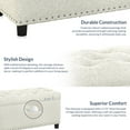 thumbnail image 7 of BELLEZE 47 Inch Storage Ottoman, Tufted Ottoman Polyester Storage Bench with Safety Close Hinge, Ottoman with Storage for Living Room, Entryway, Hallway, Foot Rest, Support 300lbs - White, 7 of 7