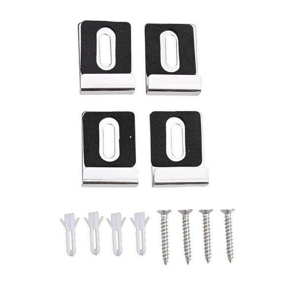 4 Pcs Wall Glass Mirror Clips Clamp Frameless Bathroom Mirror Glass Wall Mounting Fixing Kit Hardware With Screws Mirror Holder