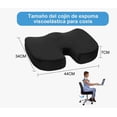 thumbnail image 3 of Cojín De Espuma Viscoelástica Para Coxis Para Auto Y Silla Modelo Negro, 3 of 4