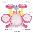 thumbnail image 2 of Juego de batería de juguete Sunnimix Instrumentos musicales para bebés batería de guardería electrónica Rosado, 2 of 8
