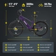 thumbnail image 5 of ESKUTE C200D 70-Mile Electric Bike for Adults, 840Wh Removable Battery, 500W Motor, Up to 20MPH, 26" Tires, 7-Speed Step-Over E-Bike Purple, UL2849, 5 of 7