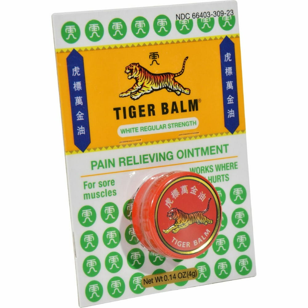 Tiger Balm Pain Relieving Ointment White Regular Strength 0.14 oz 4 g
