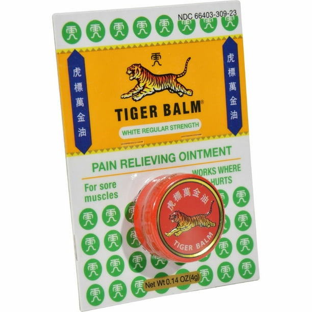 Tiger Balm Pain Relieving Ointment White Regular Strength 0.14 oz 4 g