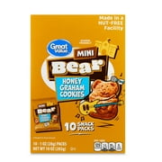 Great Value Mini Bear Honey Graham Cookies, 10 oz, 10 Snack Packs
