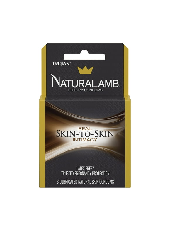 Trojan NaturaLamb Latex Free Luxury Lubricated Condoms, 3 Count