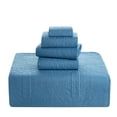 thumbnail image 4 of Clara Clark Home Quilt Set Bedspread - Ultra Soft Microfiber Embossed Grid Weave Pinsonic Lightweight - Quilted Comforter 5 Piece Bedding Set - 2 Pillow Shams, 2 Euro Shams - Twin, Blue Heaven, 4 of 4