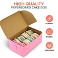 thumbnail image 6 of [10 Pack] Pink Bakery Boxes - 6 x 4-1/2 x 2-3/4 Inches Pink Cake Boxes - Pastry Box for Cupcakes, Desserts, Cookies, Candies - Ideal Packaging for Bakeries and Home-made Baked Favors, and Gifts, 6 of 6