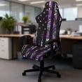 thumbnail image 2 of Jeiento American Flag Gaming Chair Cover 4 PCS Purple Camo Computer Chair Cover with Armrest Covers Easy to Install Universal Fit Slipcover for Office Computer Chairs, 2 of 7