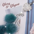 thumbnail image 3 of Bling Car Accessories for Women ＆ Men Bling White Heart and Blue Fuzzy Drops Bling Rinestones Diamond Car Accessories Crystal Car Rear View Mirror Charms,Lucky Hanging Accessories (Blue), 3 of 6