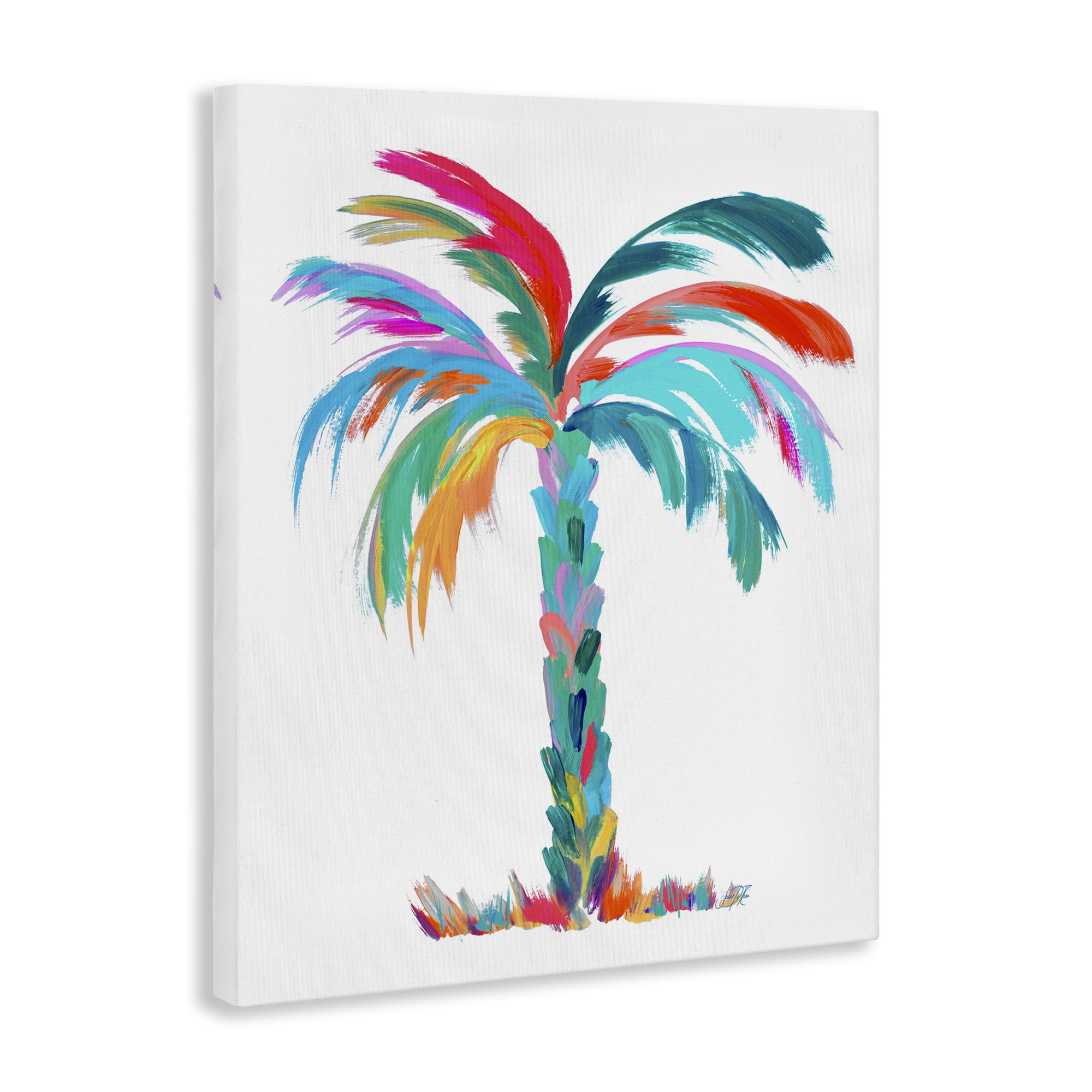 Stupell Industries Vivid Palm Tree Botanical & Floral Painting Gallery Wrapped Canvas Art Print Wall Art, 24 x 30