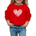 thumbnail image 5 of Gelikeya Toddler Kids Girls Sweatshirts Valentine's Day Fashion Cute Shirts Long Sleeve Round Neck Pullover Tops 2-9Y #01 Red & 2-3 Years, 5 of 5