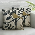 thumbnail image 3 of Creowell  Spring Summer Vintage Birds with Leaves Decorative Throw Pillow Covers Retro Rustic Farm Grey Birds Sitting on The Tree Branch Pillow Cushion Cover Home Pillow Case, 3 of 5