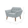 thumbnail image 3 of Mid Century Modern Accent Chair, Oversized Lounge Armchair with Button Tufting Backrest, Side Sitting Chairs with Tapered Wood Legs for Living Room, Bedroom, Guest Room, Light Blue, 3 of 7