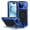 Blue, variant on Military Grade Aluminum Magnetic Case for iPhone 15 (6.1"), Heavy Duty Rugged Cover with Built-in Glass Screen Protector & Camera Kickstand,Black