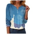 thumbnail image 5 of GEWSEY 2026 USA 250th Anniversary T Shirt Women – Patriotic American Flag V-Neck Top 3/4 Sleeve Independence Day Gift (Sky Blue, 3XL), 5 of 8