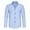 116#Light Blue, variant on Men's Casual Shirt Long Sleeve Turn-down Collar Double Breasted Shirt Color Match Top