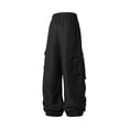 thumbnail image 4 of WRKEKC Mens Cargo Pants Wide Straight Leg Multi Pockets Functional Casual Trousers Drawstring Elastic Waist Loose Fit, 4 of 8