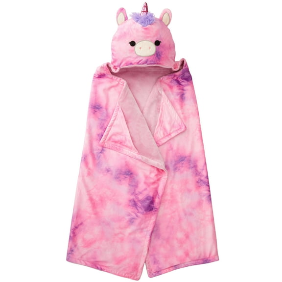Squishmallows Lola Kids Hooded Throw, Wearable Plush, Pink