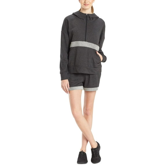 Josie Natori Womens Chi French Terry Active Half-Zip Top