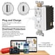 thumbnail image 3 of Enchufe de pared POWAWINI 15A con certificación UL con puertos USB C y USB A, color blanco, 3 of 7