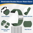 thumbnail image 4 of Uxcell 24mm Nylon Braided Watch Bands with Stainless Steel Buckle, Green, 4 of 6