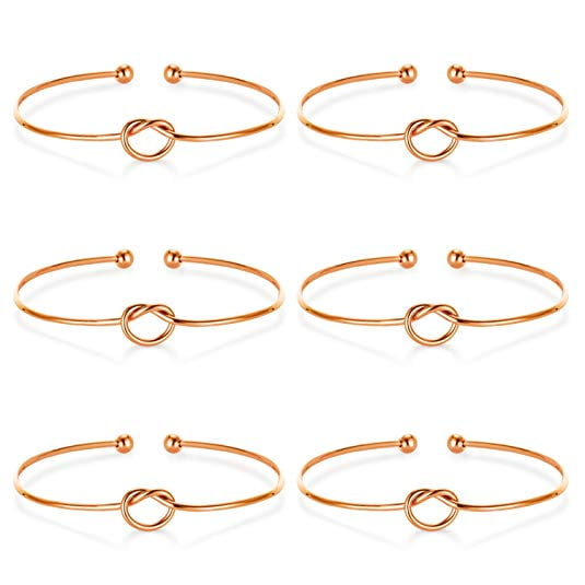 Coolmade 6 Pack I Can T Tie The Knot Without You Bridesmaid Bracelets With Cards Rose Gold Tone Walmart Com Walmart Com