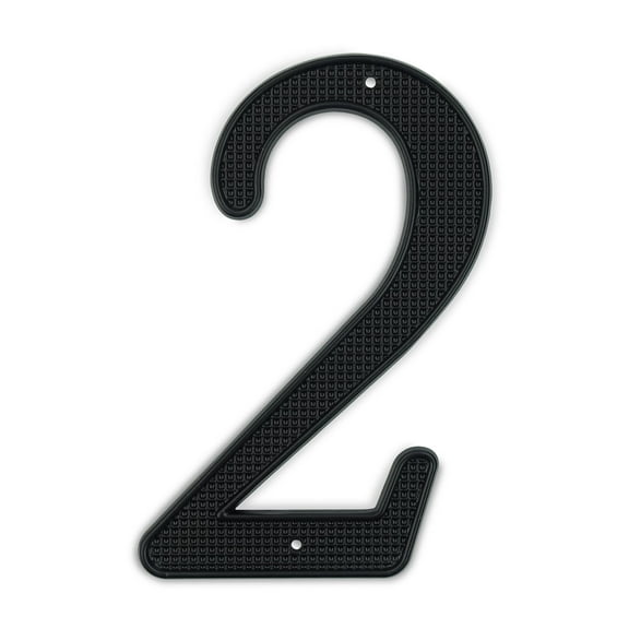 HASWARE 4 inch (10 cm) Metal House Number Apartment Door Numbers Mailbox Address Sign with 2 Screws, Zinc Alloy (#2, Black)