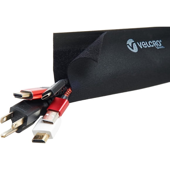 Funda para cables VELCRO Marca VEL-30797-USA, montable 30 cm, negra, paquete de 2
