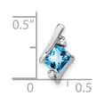 thumbnail image 5 of Auriga Fine Jewelry Sterling Silver Antique Cushion Blue Topaz and Diamond Pendant for Women, 5 of 6