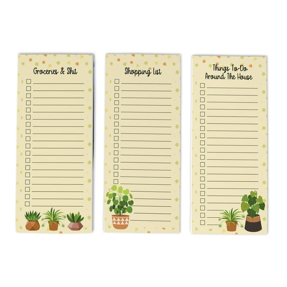 Inkdotpot Pack of 3 Magnetic Fridge To-Do List Notepads- Magnetic Memo Pads For Refrigerator-(50 Sheets Each)-MG