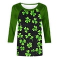 thumbnail image 6 of successthop St Patricks Day Clothing Women Green Oversized Crewneck Outfits Long Sleeve Blouse Plus Size Shirt XL, 6 of 7