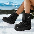 thumbnail image 2 of GJPBGK Women’s Warm Fuzzy Knit Mid-Calf Winter Snow Boots Cozy Outdoor Footwear Platform Flat Comfort Outdoor Winter Fashion Boots, 2 of 8
