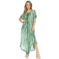 thumbnail image 5 of Sakkas Melika Tie Dye Caftan Dress - Green - One Size, 5 of 5