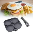 thumbnail image 4 of Black Omelet Pan, Heat Resistant 4 Hole Frying Pan  For Making Burgers For Gas Black, 4 of 8