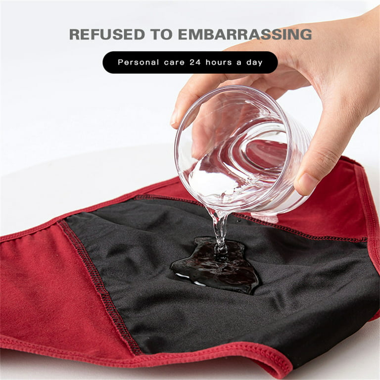 VOOPET 4 Pack Leak Proof Menstrual Panties Women Period Breathable Underwear  Plus Size Sexy Waterproof Briefs 