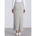 thumbnail image 3 of DARING DIVA Women's High Waisted Long Skirt Slit Bodycon Knit Pencil Skirt XS Grey, 3 of 6