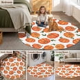 thumbnail image 5 of Thanksgiving Round Area Rug 7Ft Washable Circle Rugs for Dorm Laundry Room, Fall Orange Pumpkin Green Maple Leaves Non-Slip Carpet Floor Mats Indoor Outdoor Carpet Runner Aesthetic Home Decor, 5 of 8
