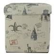 thumbnail image 2 of Northlight 12" Decorative Vintage-Style New York Travel Inspired Collapsible Sqaure Storage Ottoman, 2 of 4