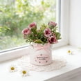 thumbnail image 3 of Low-Maintenance Artificial Flower Bonsai with Ceramic Vase, Potted Floral Decor for Home Office Desk Easter Decor, Stylish Shelf Decoration and Table Centerpiece Easter Display, 3.1*2.5in, E, 3 of 6