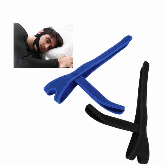 Stop Mouth Breathing Small Anti Snoring Chin Strap Mechanical for Jaw Dislocation Device to Keep Closed When Sleeping Cpap Supports Straps Users New Exposed Headband blue