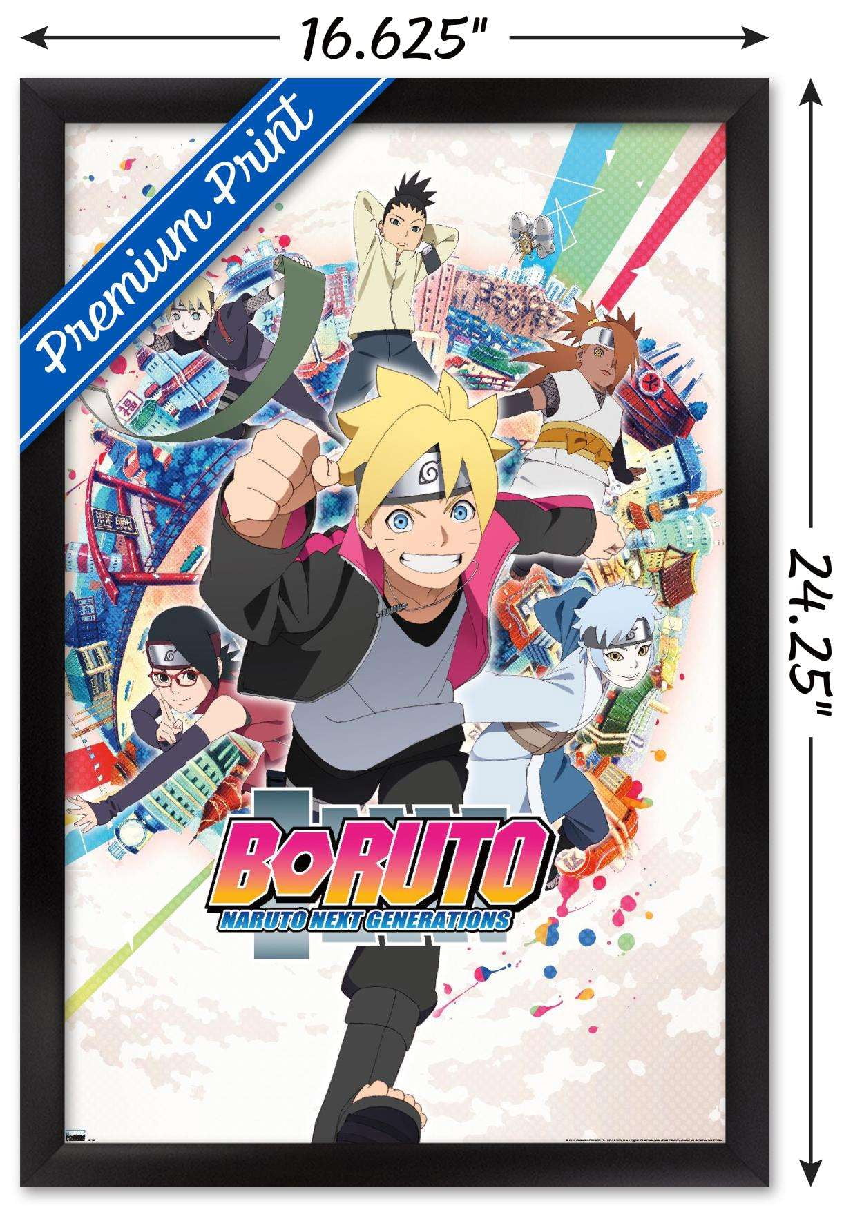 Boruto: Naruto Next Generations - Circle Wall Poster, 14.725" x 22.375", Framed